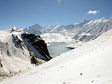 34 Looking Back Annapurna II, Gangapurna, Tarke Kang Glacier Dome, Roc Noir Khangsar Kang And Tilicho Tal Lake From Trail Between Second Pass And Mesokanto La 